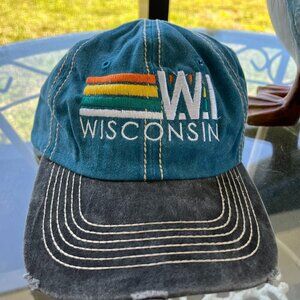 Ladies WISCONSIN Blue Black Salt Creek Apparel Hat Baseball Cap Strap Back